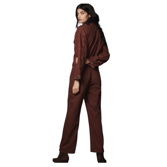 Etica Larsen Utility Jumpsuit, size Medium, red washed denim. NWOT - Picture 4 of 16